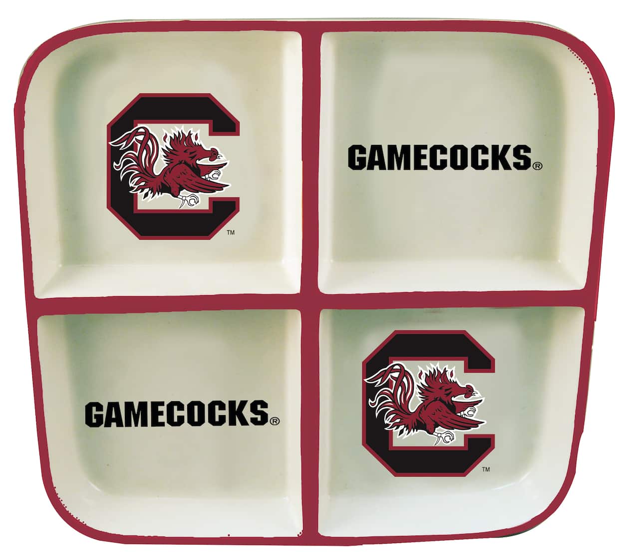 The Memory Company NCAA 4 Section Square Ceramic Tray